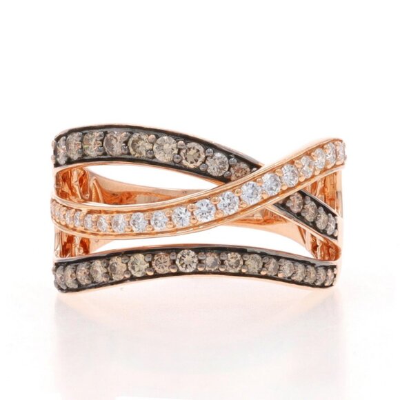 Le Vian Diamond Crossover Band - Rose Gold 14k Round .75ctw Limited Edition Ring - Picture 1 of 6